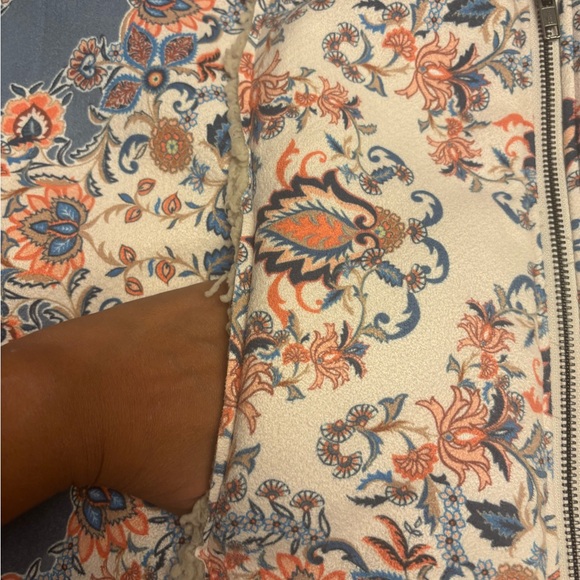 Johnny Was Faux Sherpa Lined Floral  Pattern Zip Up Women's Vest XL - Picture 5 of 8